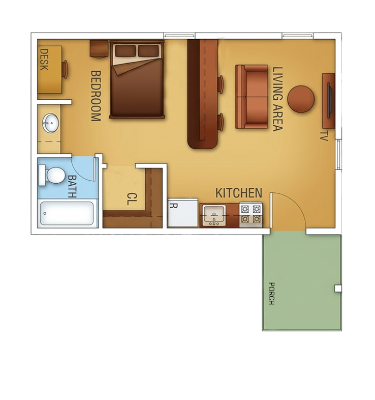 Type 10 studio apartment floor plan
