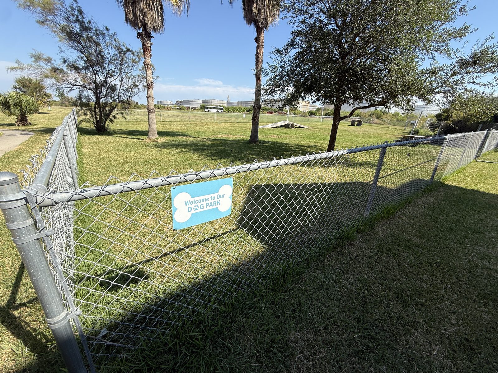 Fenced pet area on the UAG property